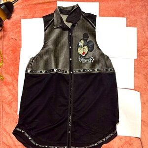 VINTAGE MICKEY Black Shirt Dress Size M